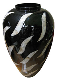 vase black zebra eggshell