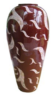 Lacquer Vase  red zebra eggshell