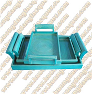 Turquoise tray color set 3pcs, best selling tray in Vietnam