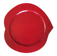 Red tray, leaf shape, best selling by HuongDang Handicraft Company in Vietnam