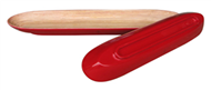 Handmade bamboo bread tray with natural inside, red outside