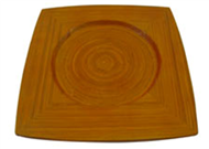 Bamboo round tray in square tray