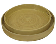 Natural bamboo tray with safety food painting