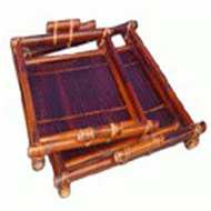 set of 2 bamboo trays
