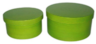 set of 2 bamboo round boxes
