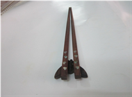 wooden chopsticks with heart MOP inlayed