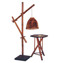bamboo night-lamp with table