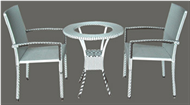 set of PE rattan coffee table & 2 chairs