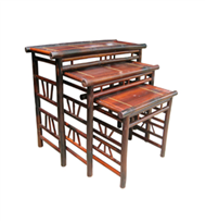 set of 3 bamboo tables