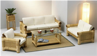 set of table & sofa chair with cushions