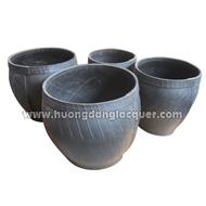 set of 4 rubber planter pots