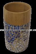bamboo cup with eggshell inlay