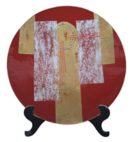 round dish with stand