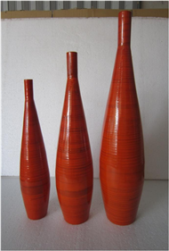 set of 3 bamboo vases