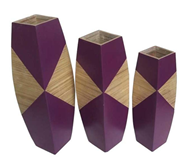 set of 3 bamboo vases