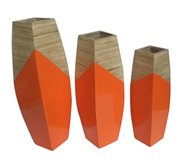set of 3 bamboo vases