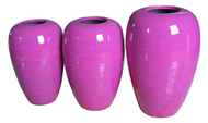 set of 3 bamboo vases