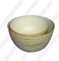 set of 2 bamboo bowls