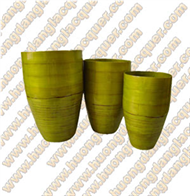 set of 3 bamboo square vases