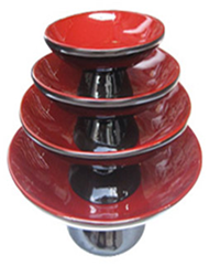 set of 4 large bowls with high base