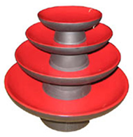 set of 4 bowls with high base