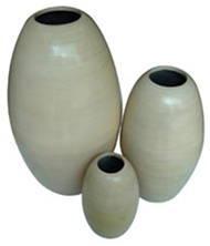 set of 3 bamboo vases