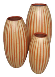 set of 3 bamboo vases