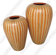 set of 2 bamboo vases