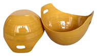 set of 2 bamboo bowls