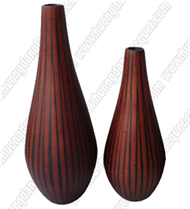 Set of 2 bamboo vases