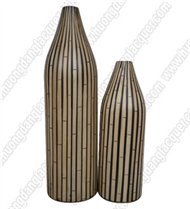Set of 2 bamboo vases