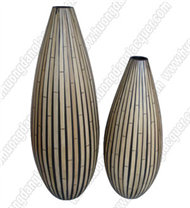 Set of 2 bamboo vases