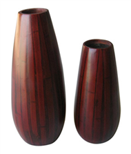 Set of 2 bamboo vases