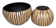 set of 2 bamboo bowls