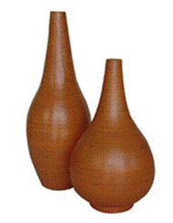 set of 2 bamboo vases