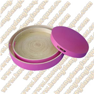 set of 3 bamboo round trays