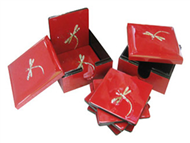 square box with 6 coasters