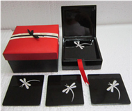 square box with 6 coasters