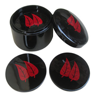 round box with 6 coasters