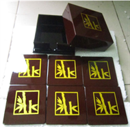 square box with 6 coasters