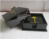 square box with 6 coasters