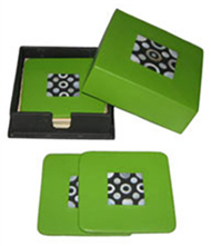 round box with 6 coasters