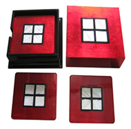 square box with 6 coasters