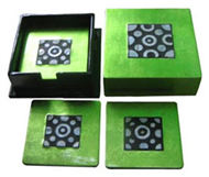 square box with 6 coasters