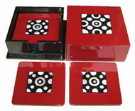 square box with 6 coasters