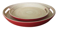 Lacquer- bambooware storage trays set 2