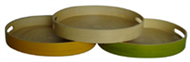 Bamboo Round Tray with lacquer outside