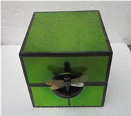 square box with dragonfly key