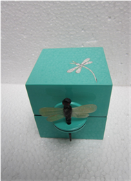 square box with dragonfly key