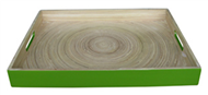 Green bamboo tea tray 
